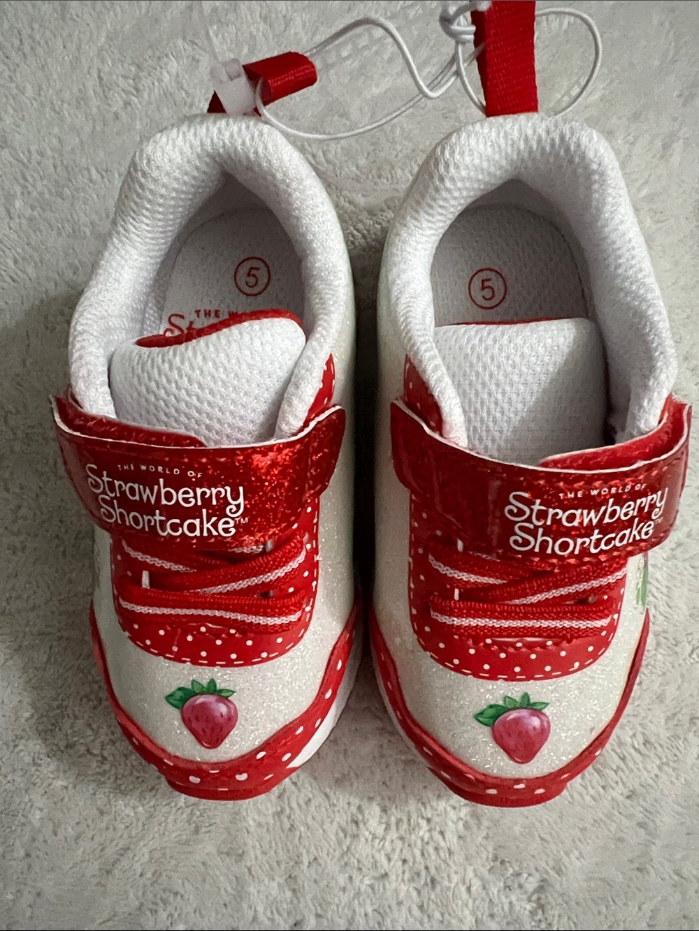 Kids' Red and White Velcro Sneakers